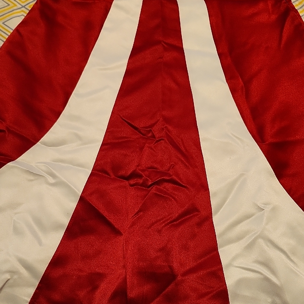 VENUS Red and White High Low Skirt